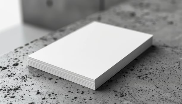 A white piece of paper sits on a table photo