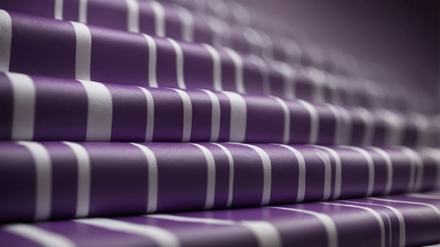 A purple and white striped background with a blurry purple line. photo