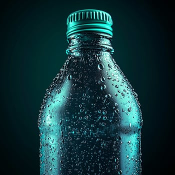 A bottle of water with water droplets on it photo