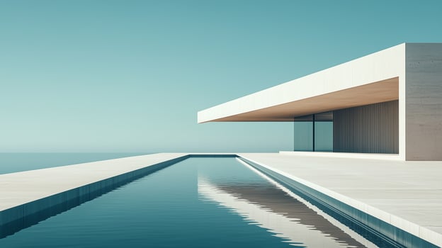 White modern contemporary architecture minimalist geometric construction building photo