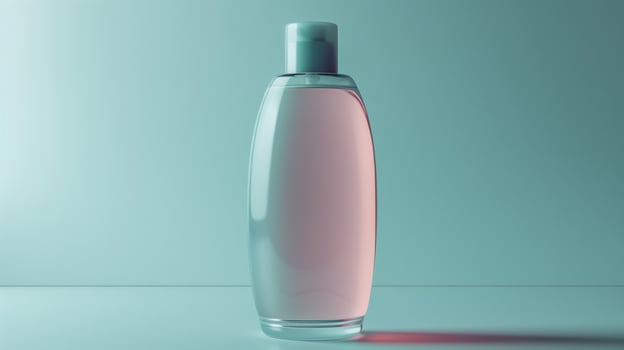 A bottle of perfume is sitting on a table photo