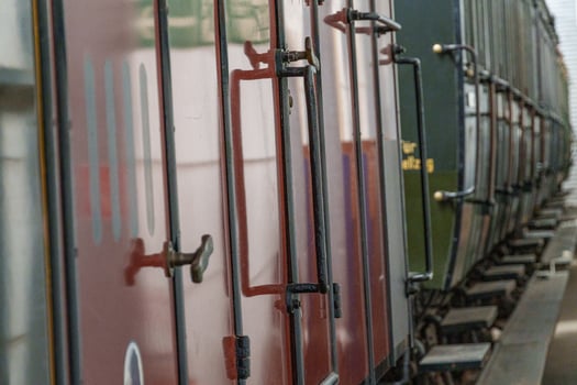 A train is parked on the tracks photo