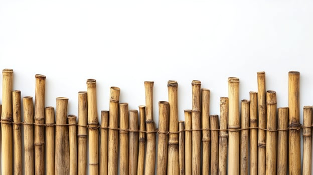Bamboo fence creating a natural and sustainable boundary photo