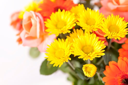 Bouquet of beautiful bright flowers. Floral composition. photo