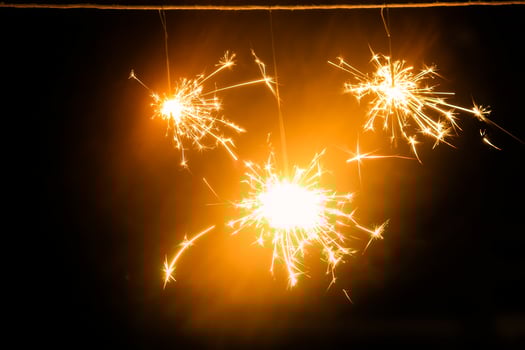Festive salute on a dark sky background photo