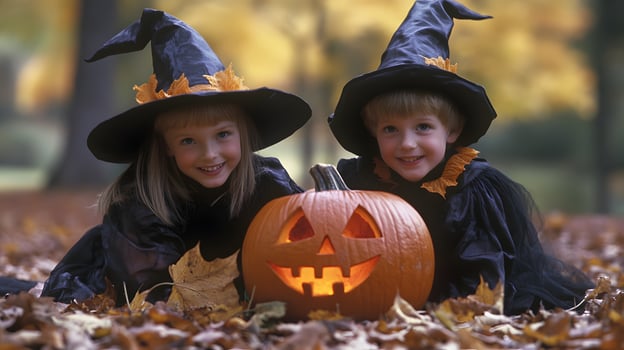Halloween Decorations Ghost Pumpkins Jack-O-Lanterns Witch Black Cat photo