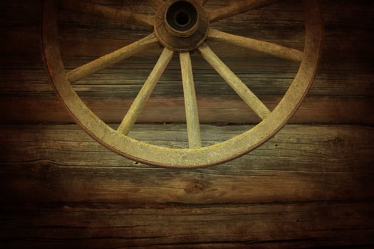 Old wooden wheel photo