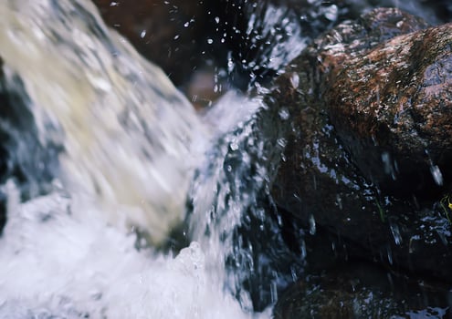 Flowing water on Bastion hill in Riga, Latvia, East Europe photo