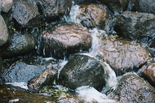 Flowing water on Bastion hill in Riga, Latvia, East Europe photo