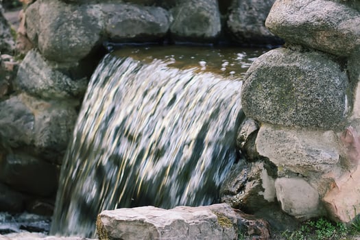 Flowing water on Bastion hill in Riga, Latvia, East Europe photo