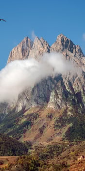 Beautiful mountain peaks photo