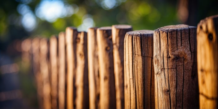 Natural Timber Fence with Rustic Outdoor Appeal. photo