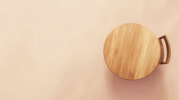Wooden desk study and chair for learning top of view copy space background photo