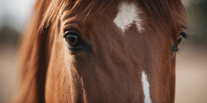 brown horse closeup macro eye daylight visual concept. photo