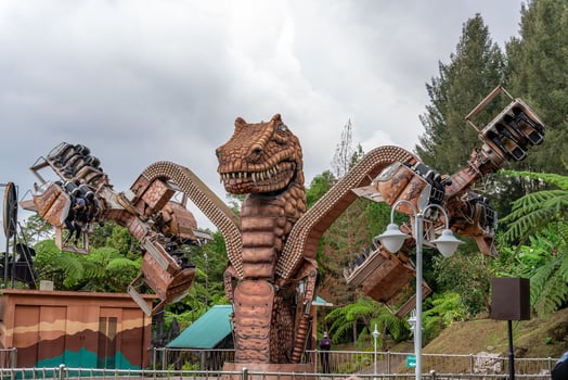 Berastagi, North Sumatra, Indonesia - September, 26 2021. Tourist are travelling playing and recreation at Mikie Holiday Resort or Mikie Funland Berastagi - North Sumatra photo