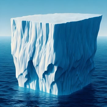 An iceberg floating in the ocean photo