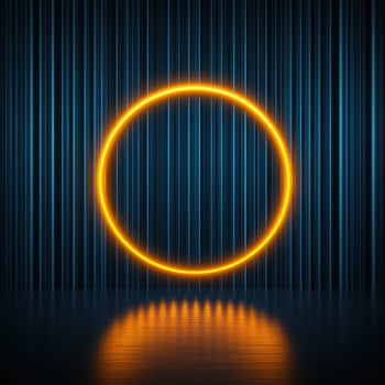 A neon ring on a dark background photo