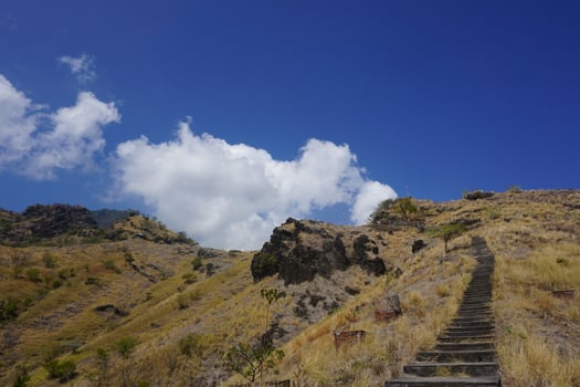 A blue sky with white clouds photo