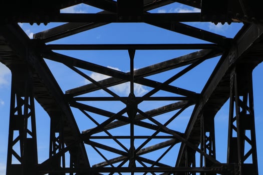 Kaleidoscope abstract photograph of a railway bridge photo
