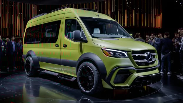 Mercedes Sprinter Van, Modern Commercial Vehicle, Cargo Van Images, High-Quality Stock Photos, Transportation Industry, Fleet Vehicle photo