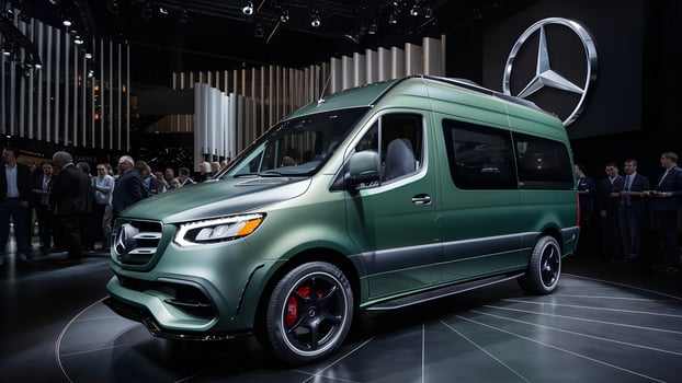 Mercedes Sprinter Van, Modern Commercial Vehicle, Cargo Van Images, High-Quality Stock Photos, Transportation Industry, Fleet Vehicle photo