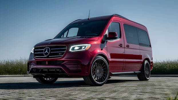 Mercedes Sprinter Van, Modern Commercial Vehicle, Cargo Van Images, High-Quality Stock Photos, Transportation Industry, Fleet Vehicle photo