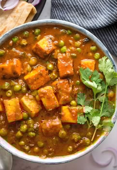 Indian dish matar paneer view photo