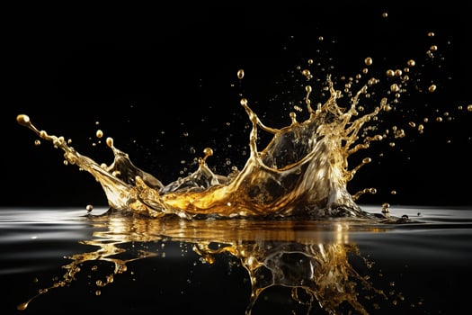 abstract water splash in gold and black colors wallpaper photo