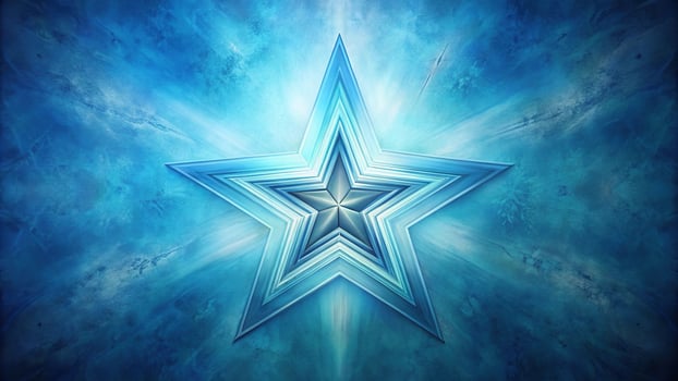 Abstract star of blue and light colors on minimalist texture photo