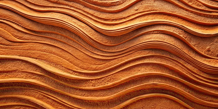 Abstract terracotta clay surface with erosion curves and waves photo