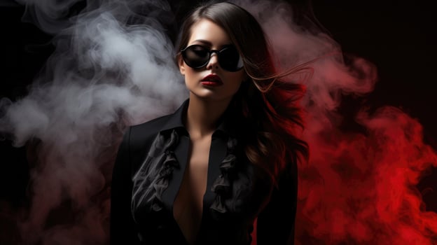 Smoke and style a fashion spread showcasing the perfect balance between edgy smoke effects and high fashion looks. photo