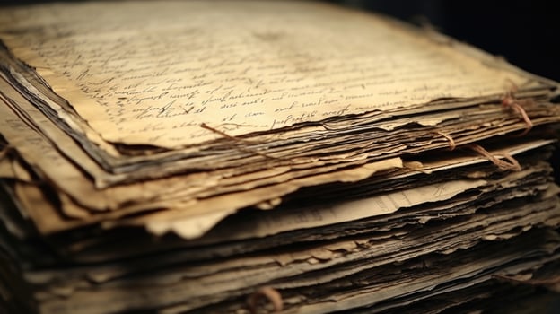 Upclose footage of important legal documents, discolored and wrinkled from water exposure, revealing the significance of preserving historical records. photo