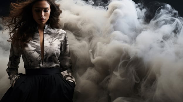 Smoke signals Using the swirling mist as a symbol of mystery, this fashion series tells a story of fashion and intrigue. photo