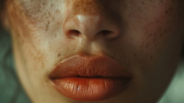 A closeup of a persons face shows them looking directly into the camera a small smile on their lips as they finally accept and embrace their authentic self photo