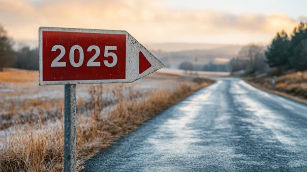 A road sign pointing to the future photo