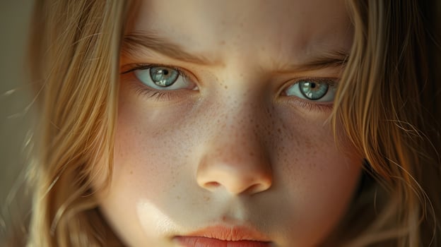 Closeup portrait of a young girl her face pale and drained. The pressure to succeed in school and extracurriculars has left her exhausted photo