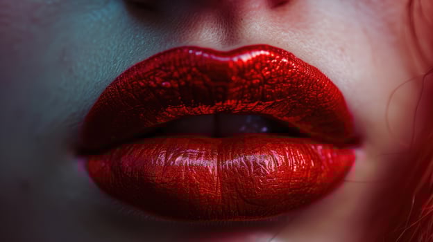 A closeup of a persons lips with bold and daring makeup representing the power of selfexpression and the bravery it takes to be true to oneself photo