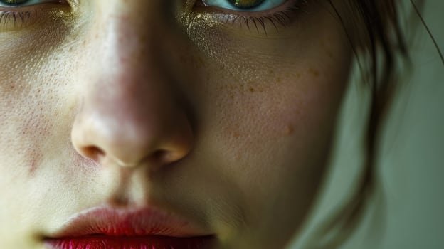 A woman with tearstained and a trembling lip depicting a borderline personality disorder photo