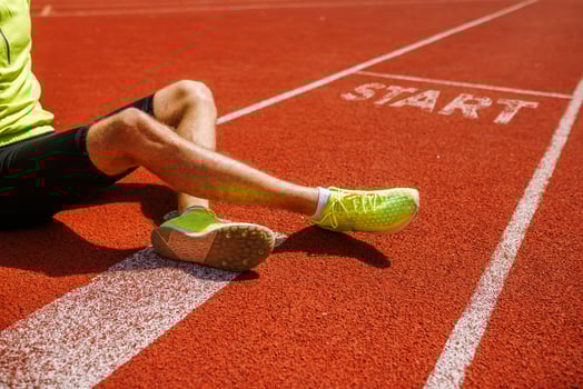 Runner's Foot at the Start Line photo