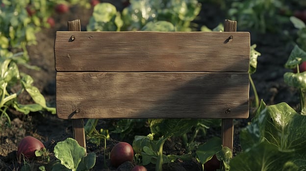 Blank wooden trunk board for label information important in beet botanical garden farming photo