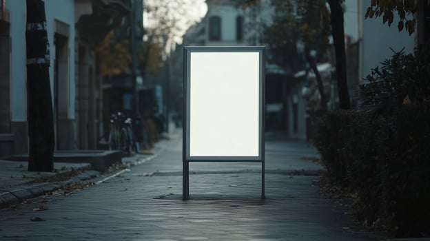 White mockup board street advertising business information in city photo
