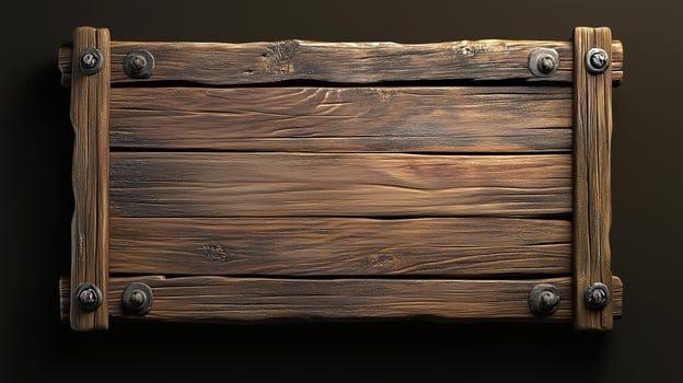 Blank wooden trunk board mockup massage information on black background photo