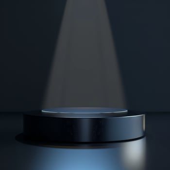 An empty podium with a spotlight shining on it photo