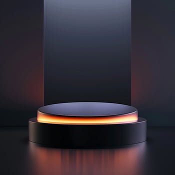 An empty podium with a glowing light on it photo