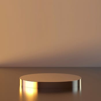 3d render of a round podium on a table photo