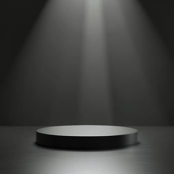 Empty podium with spotlight on a dark background photo