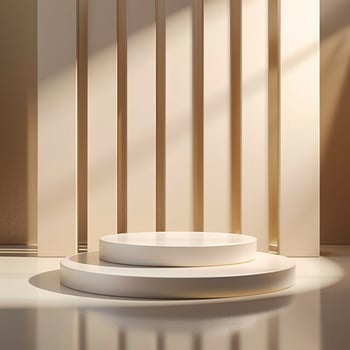 Empty podium in a room with sunlight coming through the window photo