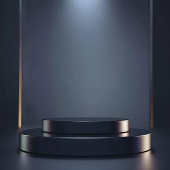 An empty podium with a spotlight on it photo