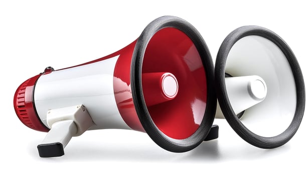 megaphone isolated on white background photo