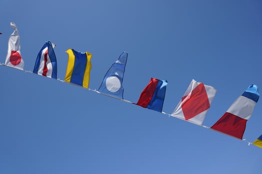 Maritime Signal Flags in a Ship photo